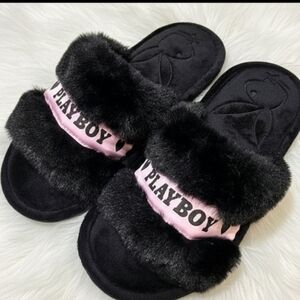 PLAYBOY Black Slippers